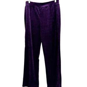 The Vermont Country Store Velvet Pants Size Medium Purple Pull On SO SOFT!!!